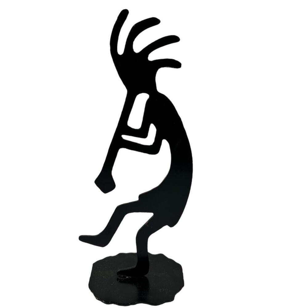 Handcrafted R.J. Albuquerque NM Kokopelli Flute Player Metal Sculpture 16.5"